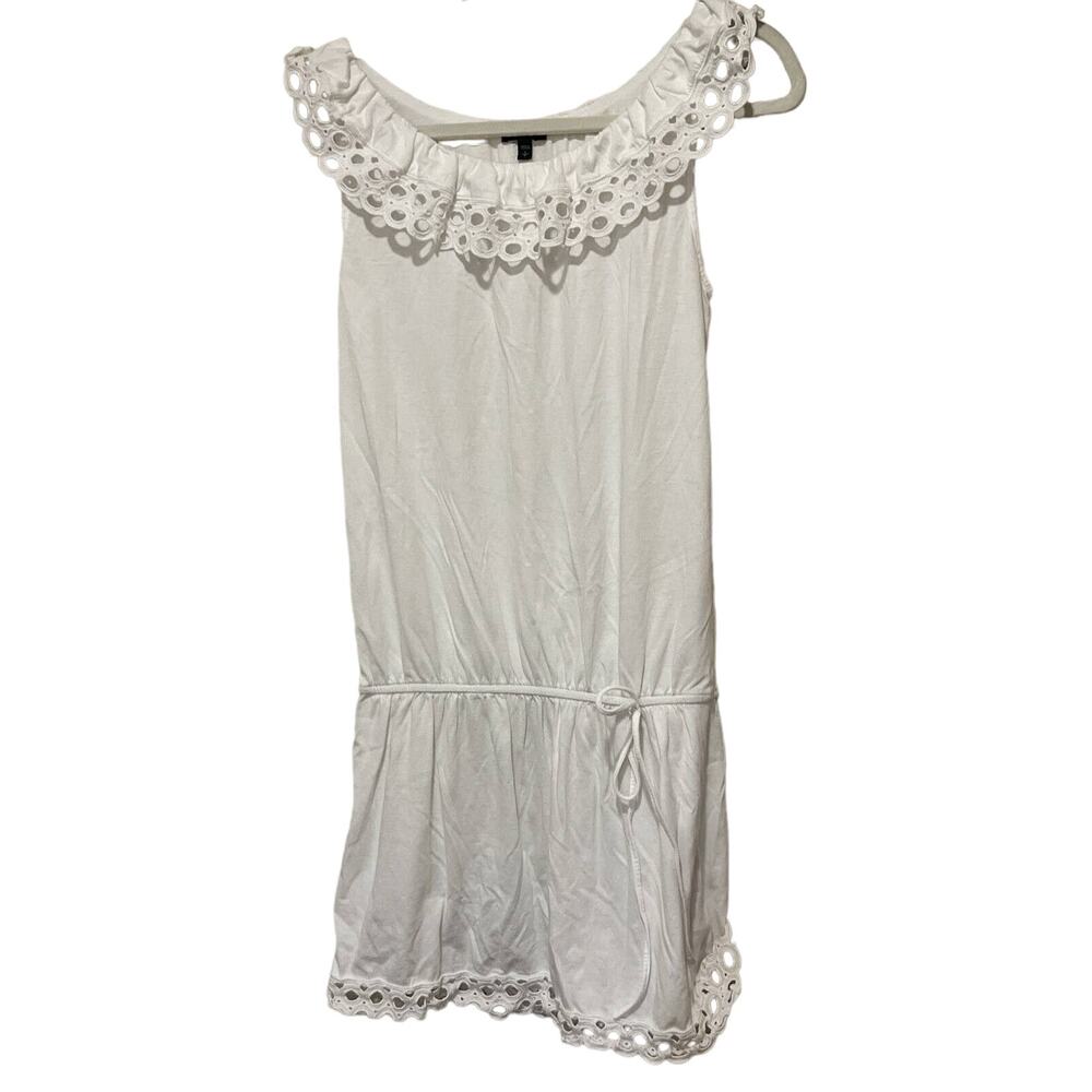 EXPRESS Women’s White Eyelet Mini Sun Dress Swim Coverup Beach Size SMALL